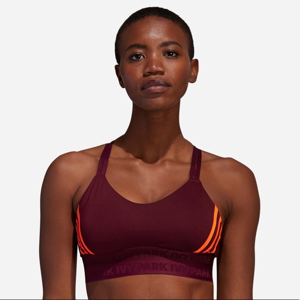 Adidas x Ivy Park Maroon/Solar Orange Sports Bra